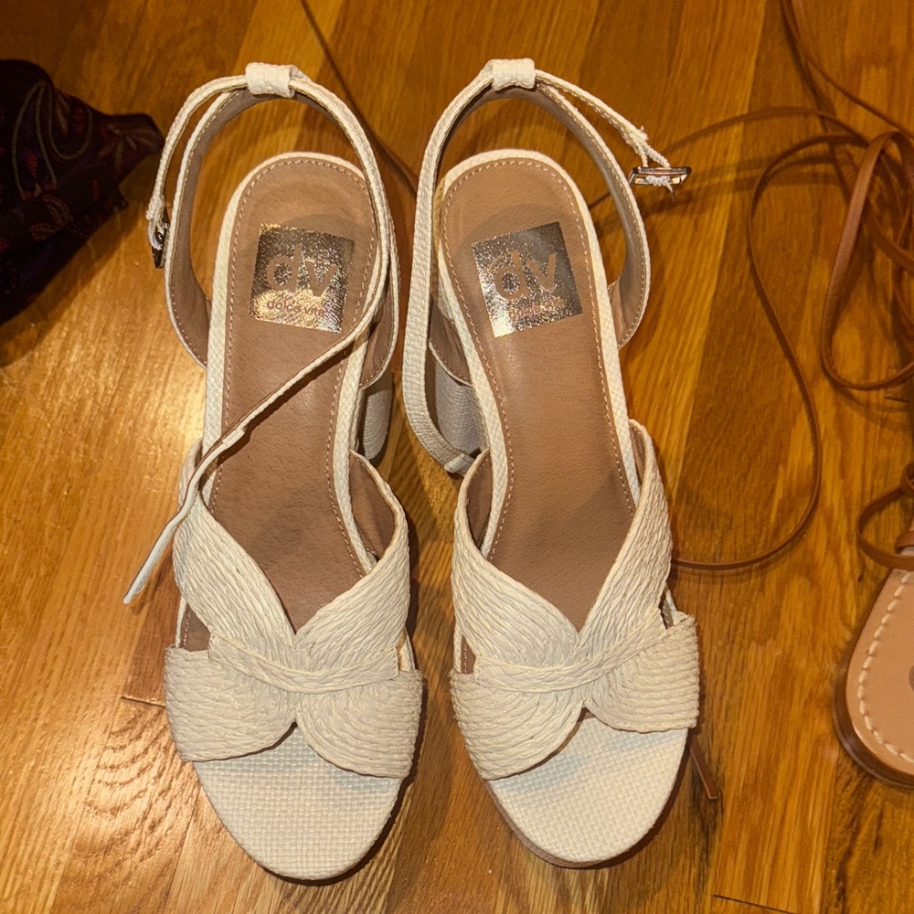 Dolce Vita White Platform Heels